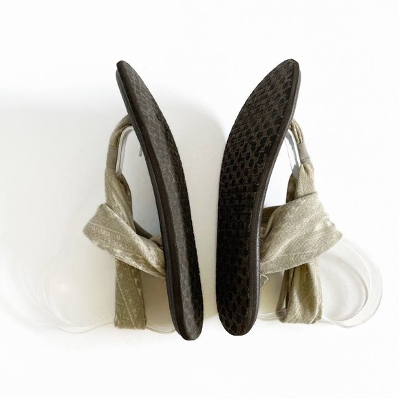 Sanuk Yoga Sling Sandals Women's 7 Neutral Print Open Toe Flats Sling Back - Picture 14 of 16